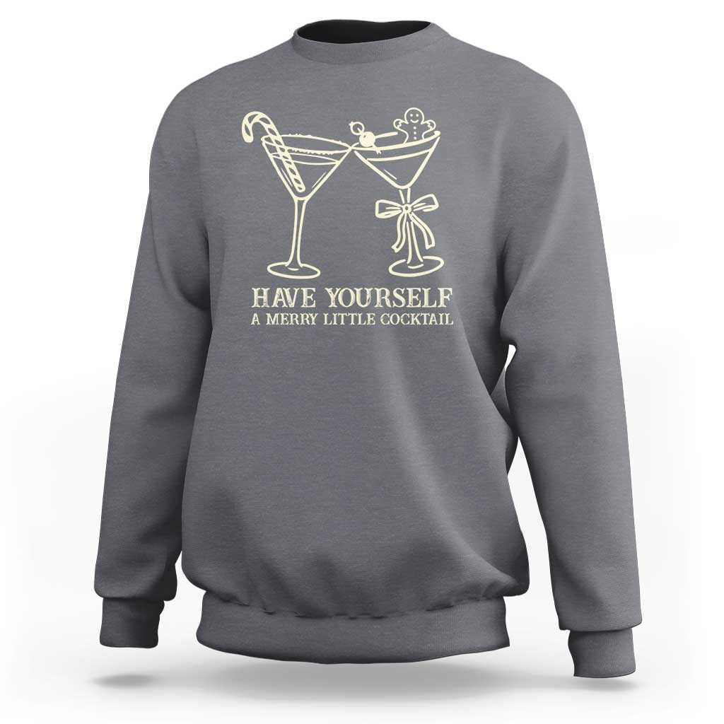 Christmas Cocktail Sweatshirt Merry Little Cocktail Espresso Martini - Wonder Print Shop
