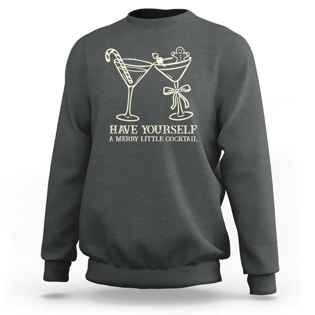 Christmas Cocktail Sweatshirt Merry Little Cocktail Espresso Martini - Wonder Print Shop