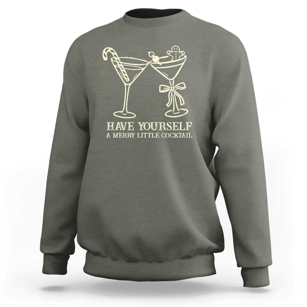 Christmas Cocktail Sweatshirt Merry Little Cocktail Espresso Martini - Wonder Print Shop