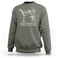 Christmas Cocktail Sweatshirt Merry Little Cocktail Espresso Martini - Wonder Print Shop
