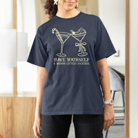 Christmas Cocktail T Shirt For Women Merry Little Cocktail Espresso Martini - Wonder Print Shop