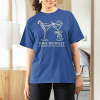Christmas Cocktail T Shirt For Women Merry Little Cocktail Espresso Martini - Wonder Print Shop