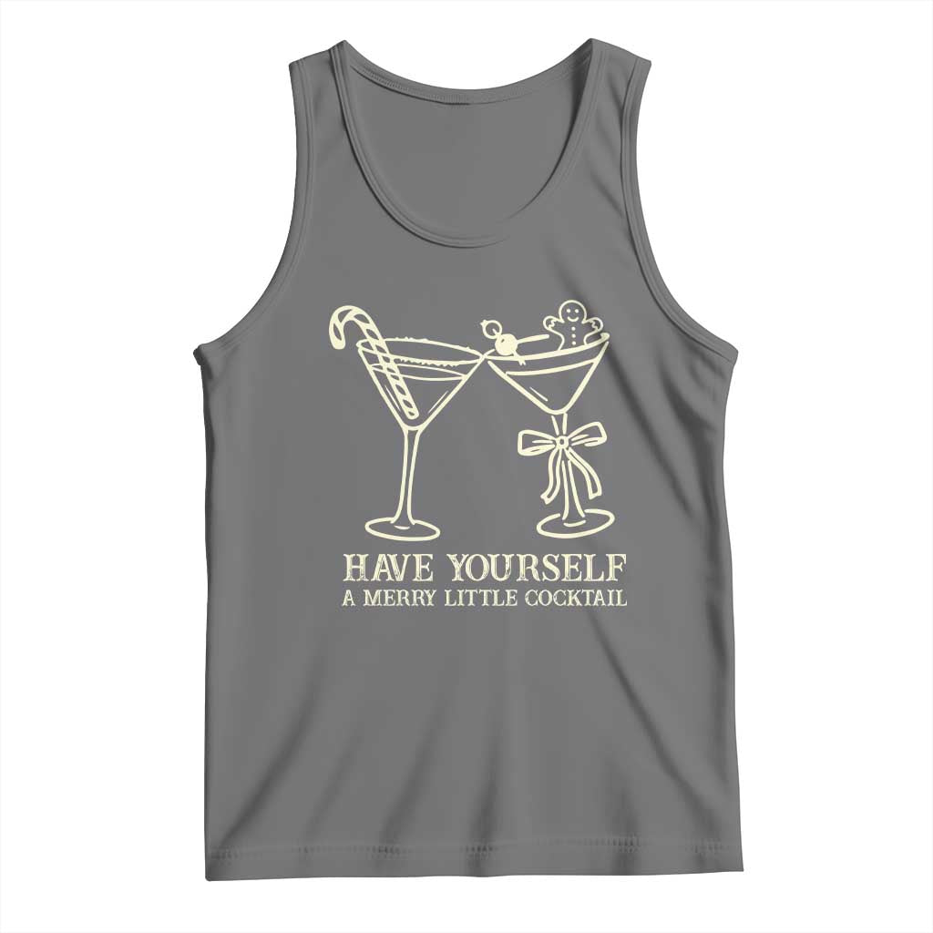 Christmas Cocktail Tank Top Merry Little Cocktail Espresso Martini - Wonder Print Shop