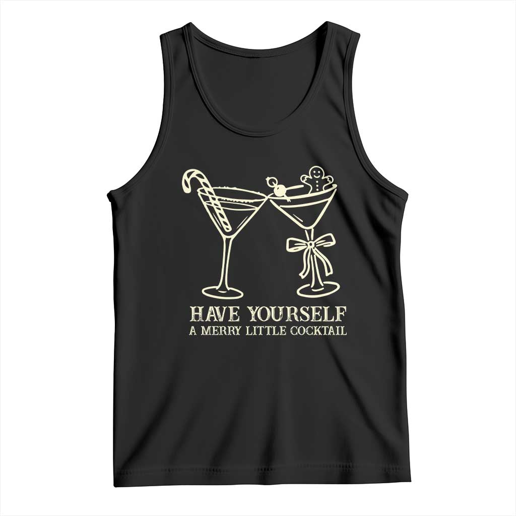 Christmas Cocktail Tank Top Merry Little Cocktail Espresso Martini - Wonder Print Shop