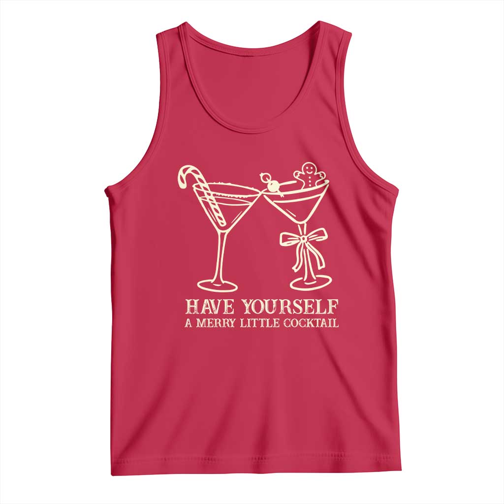 Christmas Cocktail Tank Top Merry Little Cocktail Espresso Martini - Wonder Print Shop