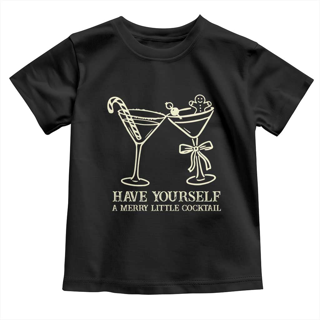 Christmas Cocktail Toddler T Shirt Merry Little Cocktail Espresso Martini - Wonder Print Shop