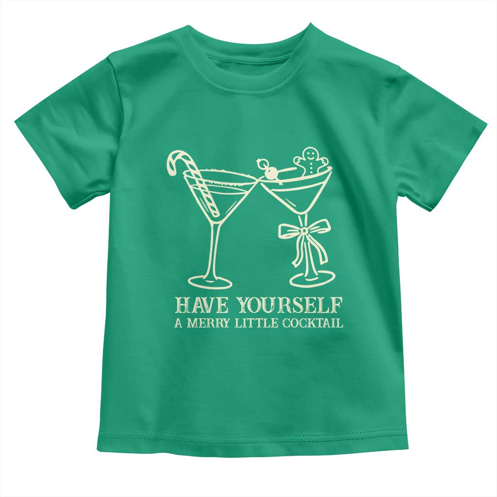 Christmas Cocktail Toddler T Shirt Merry Little Cocktail Espresso Martini - Wonder Print Shop