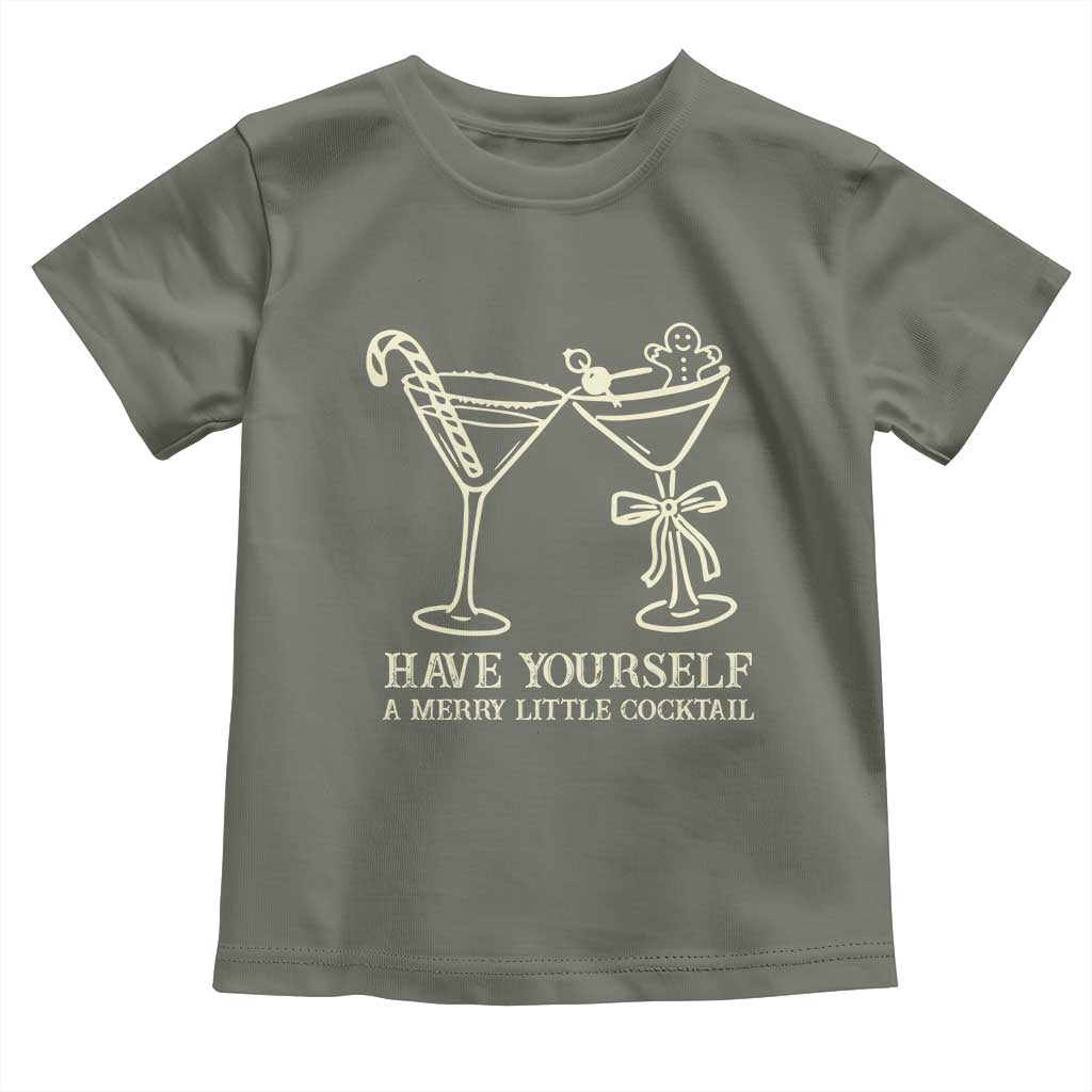 Christmas Cocktail Toddler T Shirt Merry Little Cocktail Espresso Martini - Wonder Print Shop