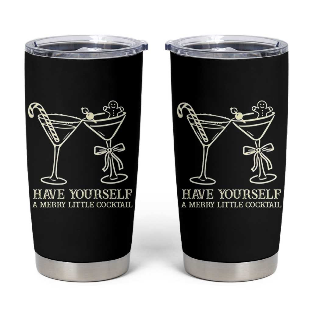 Christmas Cocktail Tumbler Cup Merry Little Cocktail Espresso Martini - Wonder Print Shop