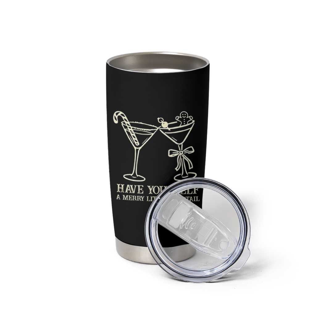 Christmas Cocktail Tumbler Cup Merry Little Cocktail Espresso Martini - Wonder Print Shop
