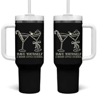 Christmas Cocktail Tumbler With Handle Merry Little Cocktail Espresso Martini - Wonder Print Shop