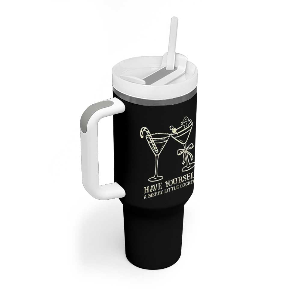 Christmas Cocktail Tumbler With Handle Merry Little Cocktail Espresso Martini - Wonder Print Shop