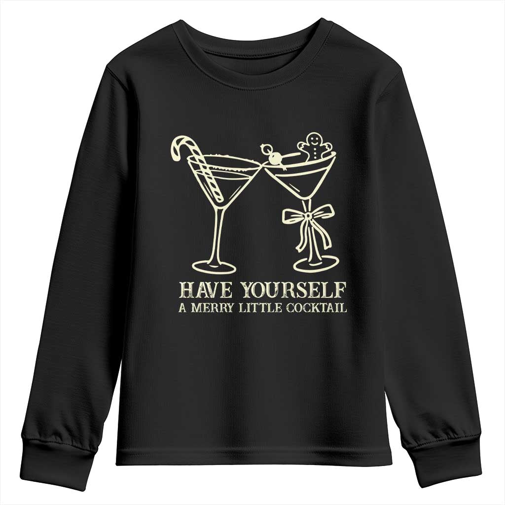 Christmas Cocktail Youth Sweatshirt Merry Little Cocktail Espresso Martini - Wonder Print Shop