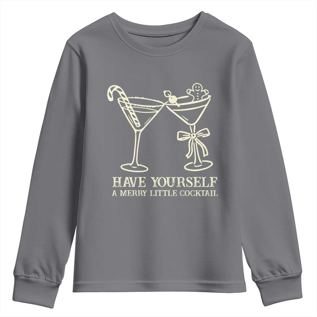 Christmas Cocktail Youth Sweatshirt Merry Little Cocktail Espresso Martini - Wonder Print Shop