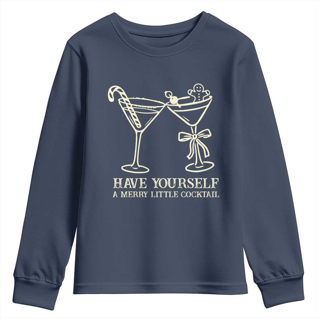 Christmas Cocktail Youth Sweatshirt Merry Little Cocktail Espresso Martini - Wonder Print Shop