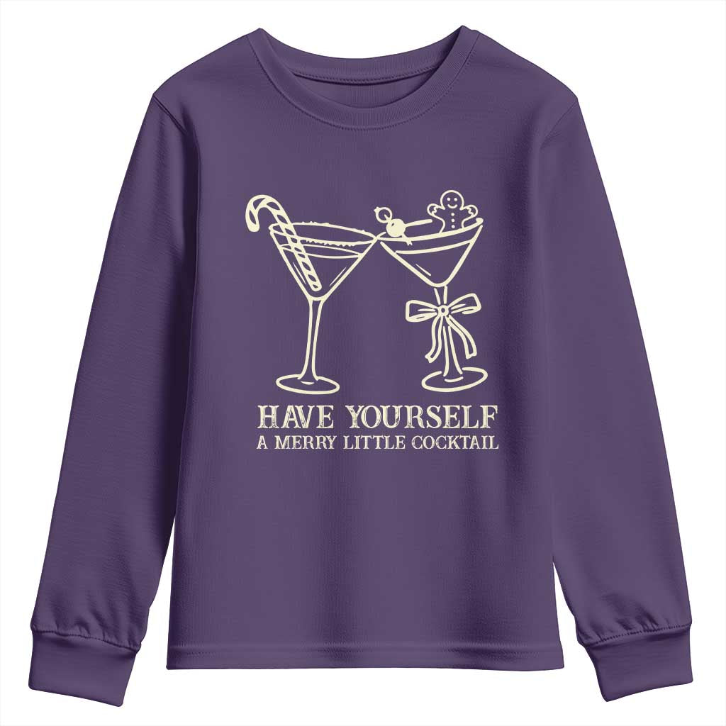 Christmas Cocktail Youth Sweatshirt Merry Little Cocktail Espresso Martini - Wonder Print Shop