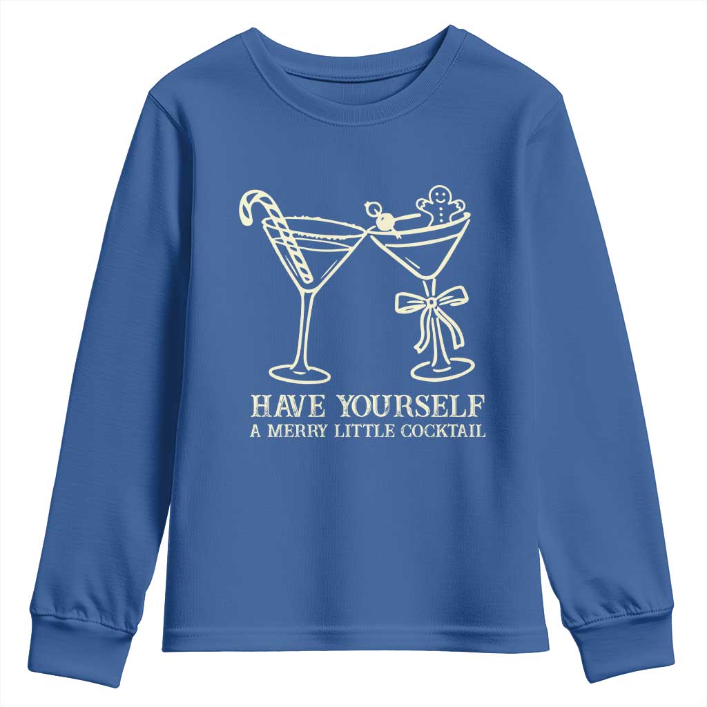 Christmas Cocktail Youth Sweatshirt Merry Little Cocktail Espresso Martini - Wonder Print Shop