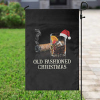 Old Fashioned Cocktail Christmas Garden Flag Funny Bourbon Cocktail Drink - Wonder Print Shop