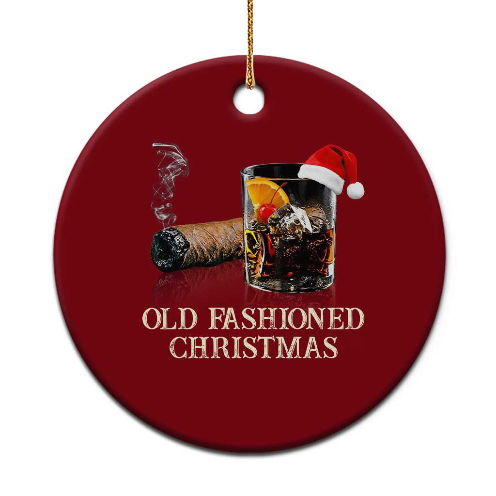 Old Fashioned Cocktail Christmas Ceramic Ornament Funny Bourbon Cocktail Drink - Wonder Print Shop