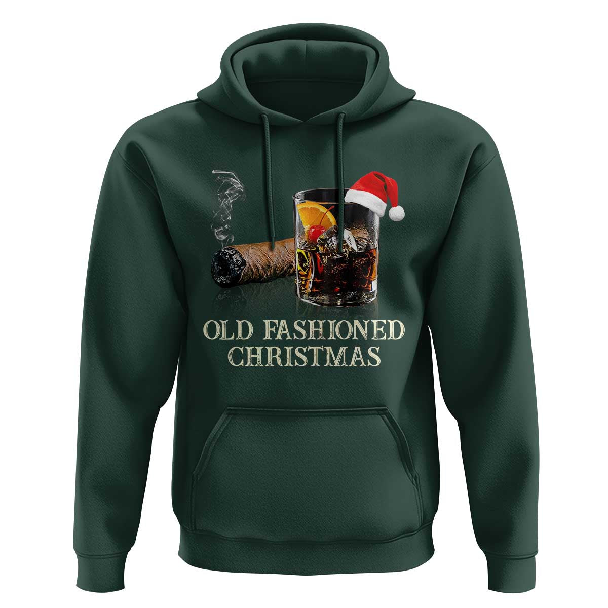 Old Fashioned Cocktail Christmas Hoodie Funny Bourbon Cocktail Drink - Wonder Print Shop