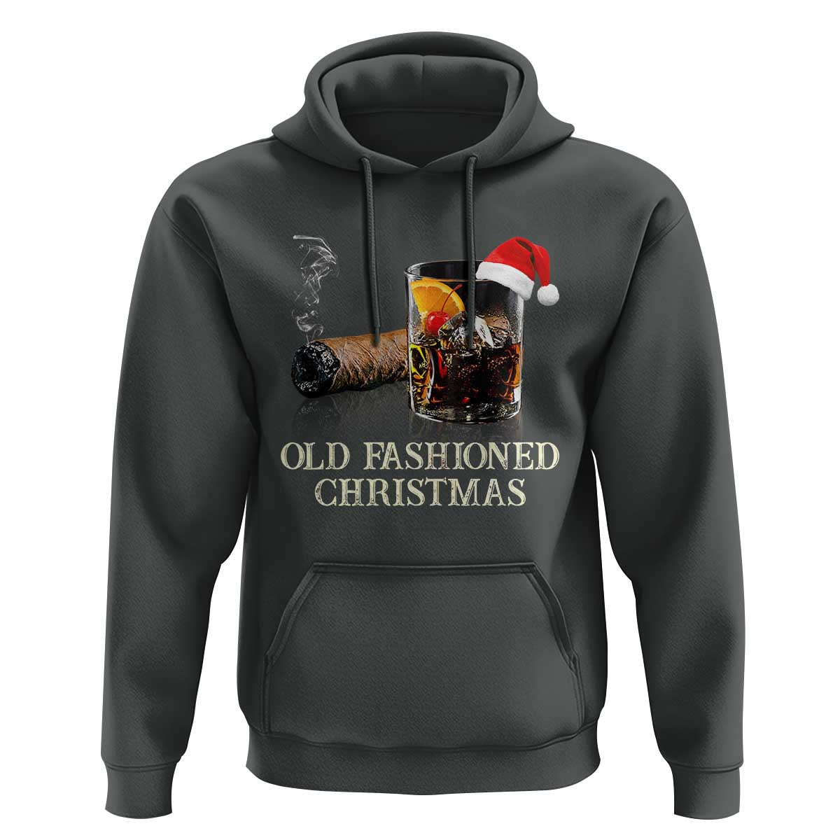 Old Fashioned Cocktail Christmas Hoodie Funny Bourbon Cocktail Drink - Wonder Print Shop