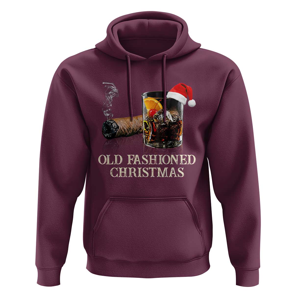 Old Fashioned Cocktail Christmas Hoodie Funny Bourbon Cocktail Drink - Wonder Print Shop