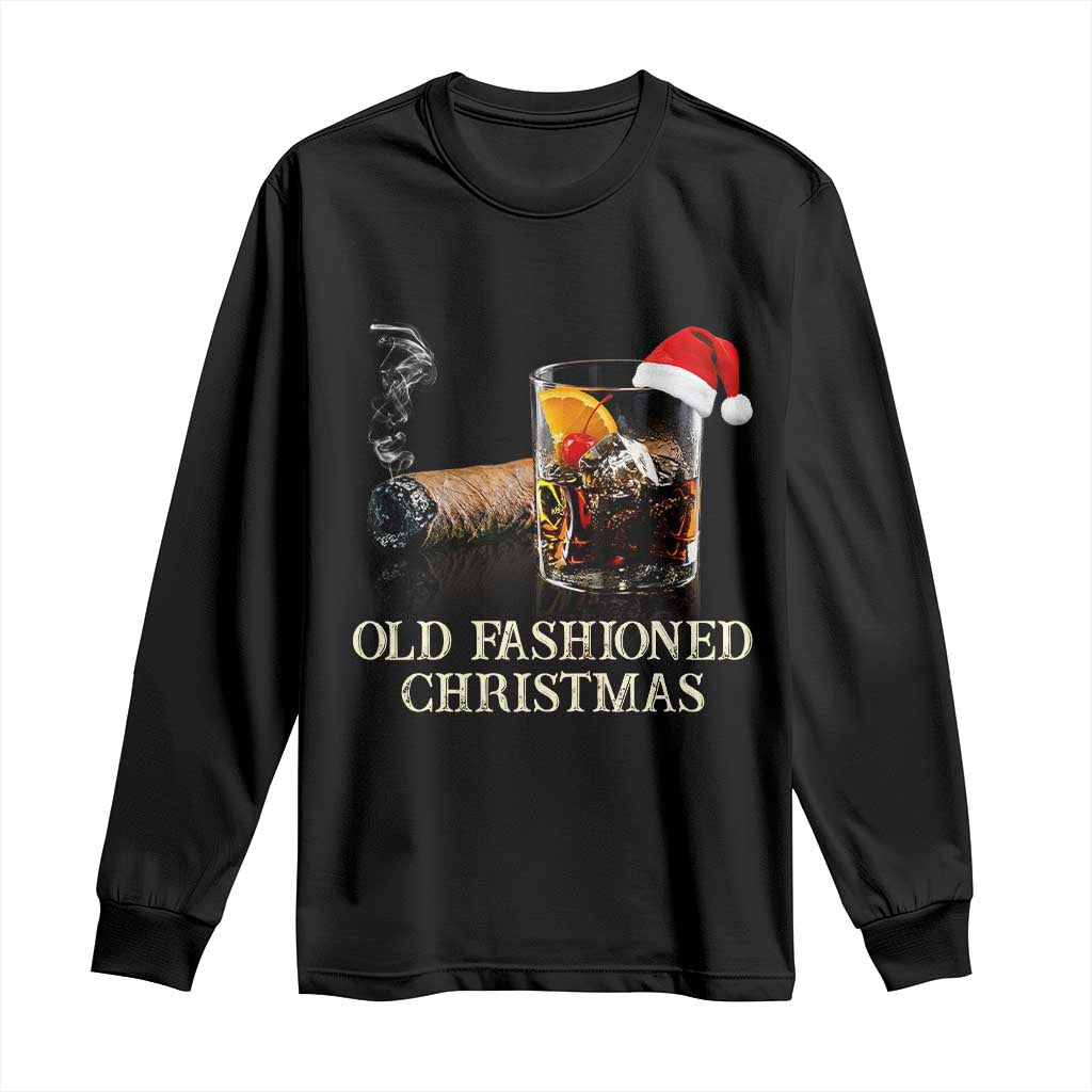 Old Fashioned Cocktail Christmas Long Sleeve Shirt Funny Bourbon Cocktail Drink - Wonder Print Shop