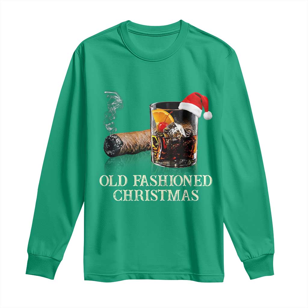 Old Fashioned Cocktail Christmas Long Sleeve Shirt Funny Bourbon Cocktail Drink - Wonder Print Shop