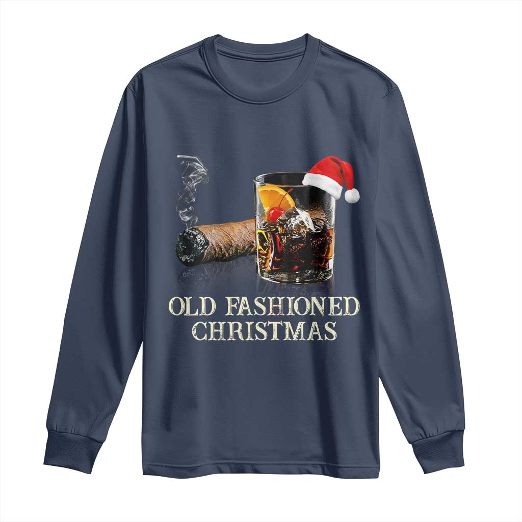Old Fashioned Cocktail Christmas Long Sleeve Shirt Funny Bourbon Cocktail Drink - Wonder Print Shop