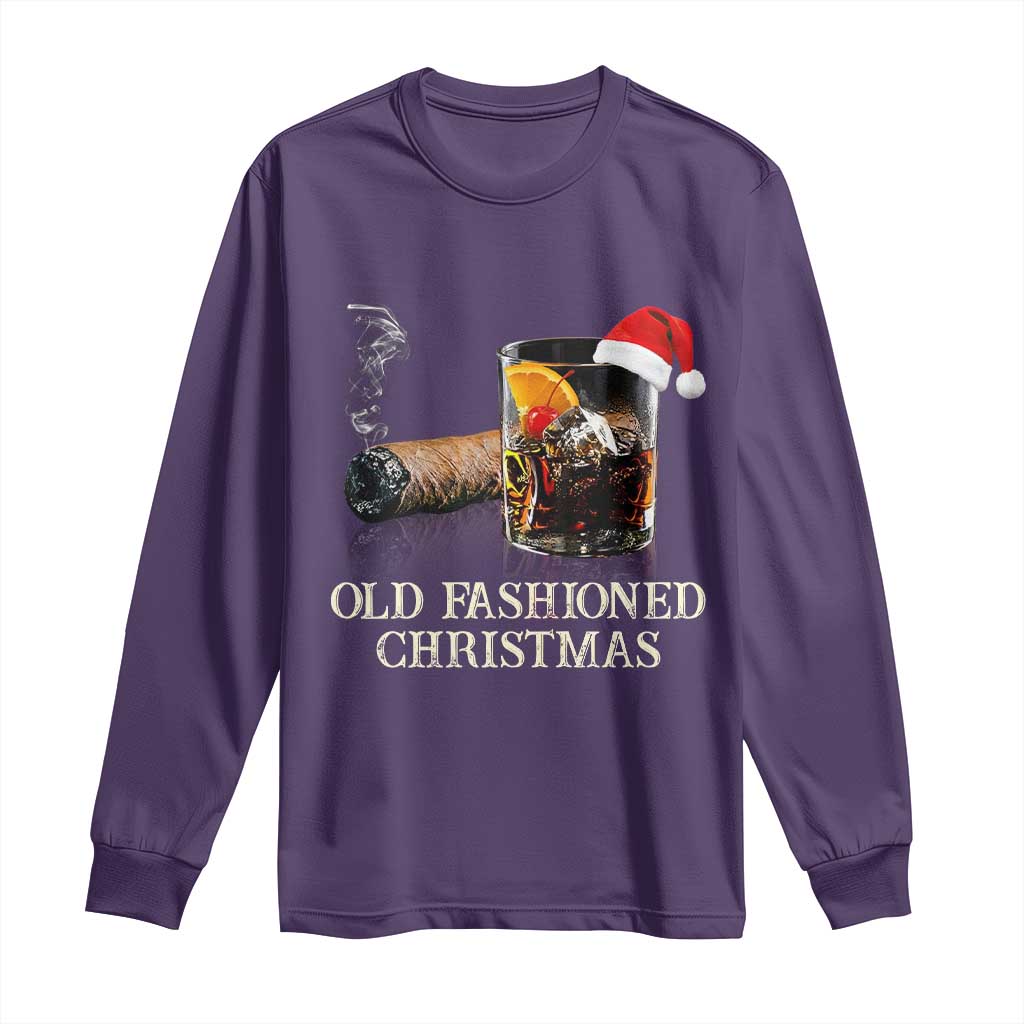 Old Fashioned Cocktail Christmas Long Sleeve Shirt Funny Bourbon Cocktail Drink - Wonder Print Shop