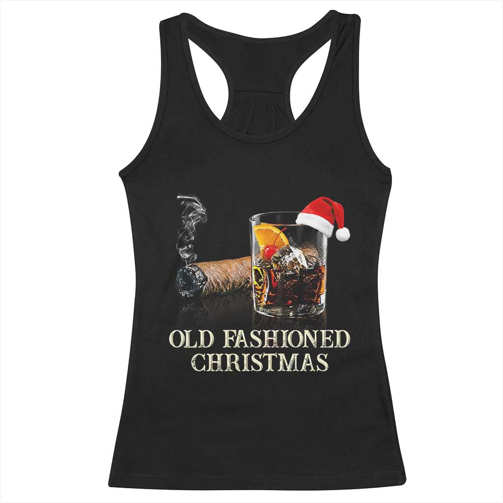 Old Fashioned Cocktail Christmas Racerback Tank Top Funny Bourbon Cocktail Drink - Wonder Print Shop