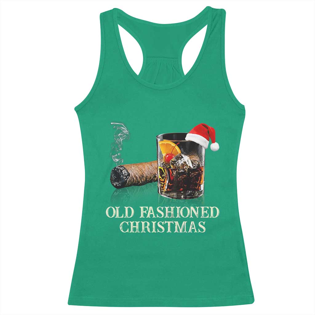 Old Fashioned Cocktail Christmas Racerback Tank Top Funny Bourbon Cocktail Drink - Wonder Print Shop