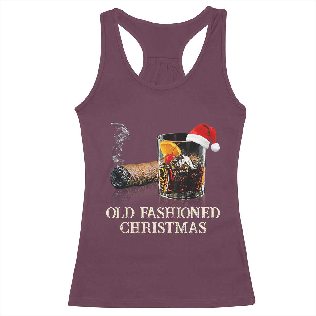 Old Fashioned Cocktail Christmas Racerback Tank Top Funny Bourbon Cocktail Drink - Wonder Print Shop