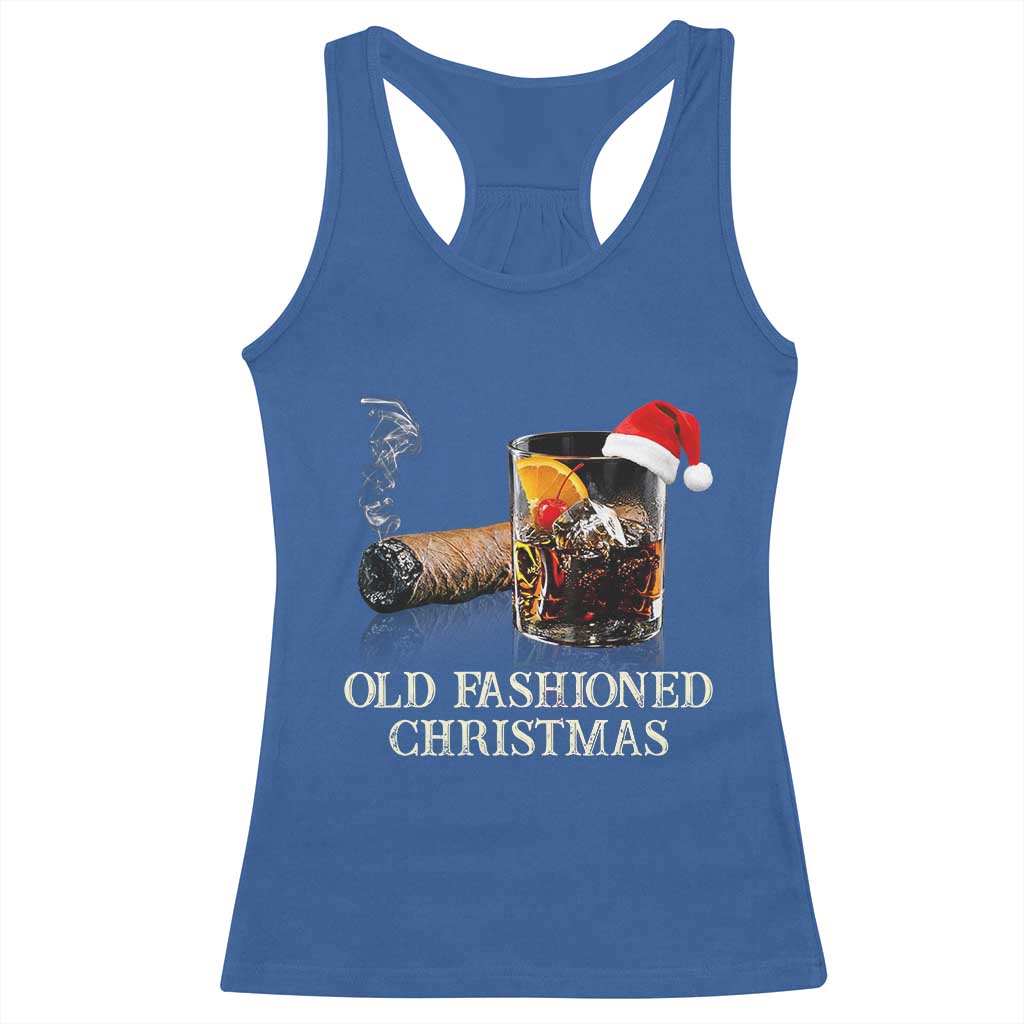Old Fashioned Cocktail Christmas Racerback Tank Top Funny Bourbon Cocktail Drink - Wonder Print Shop