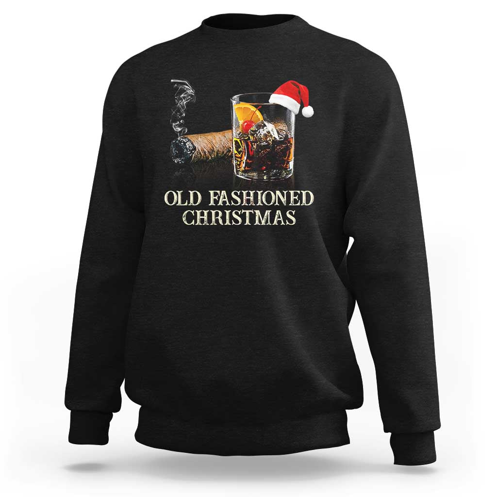 Old Fashioned Cocktail Christmas Sweatshirt Funny Bourbon Cocktail Drink - Wonder Print Shop