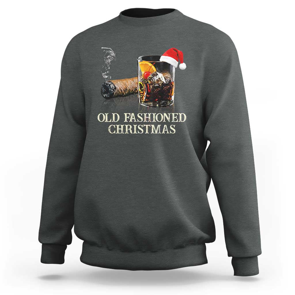 Old Fashioned Cocktail Christmas Sweatshirt Funny Bourbon Cocktail Drink - Wonder Print Shop