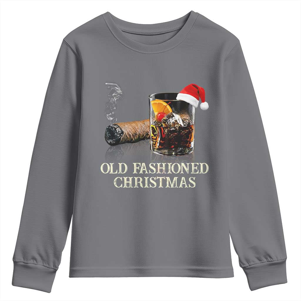 Old Fashioned Cocktail Christmas Youth Sweatshirt Funny Bourbon Cocktail Drink - Wonder Print Shop
