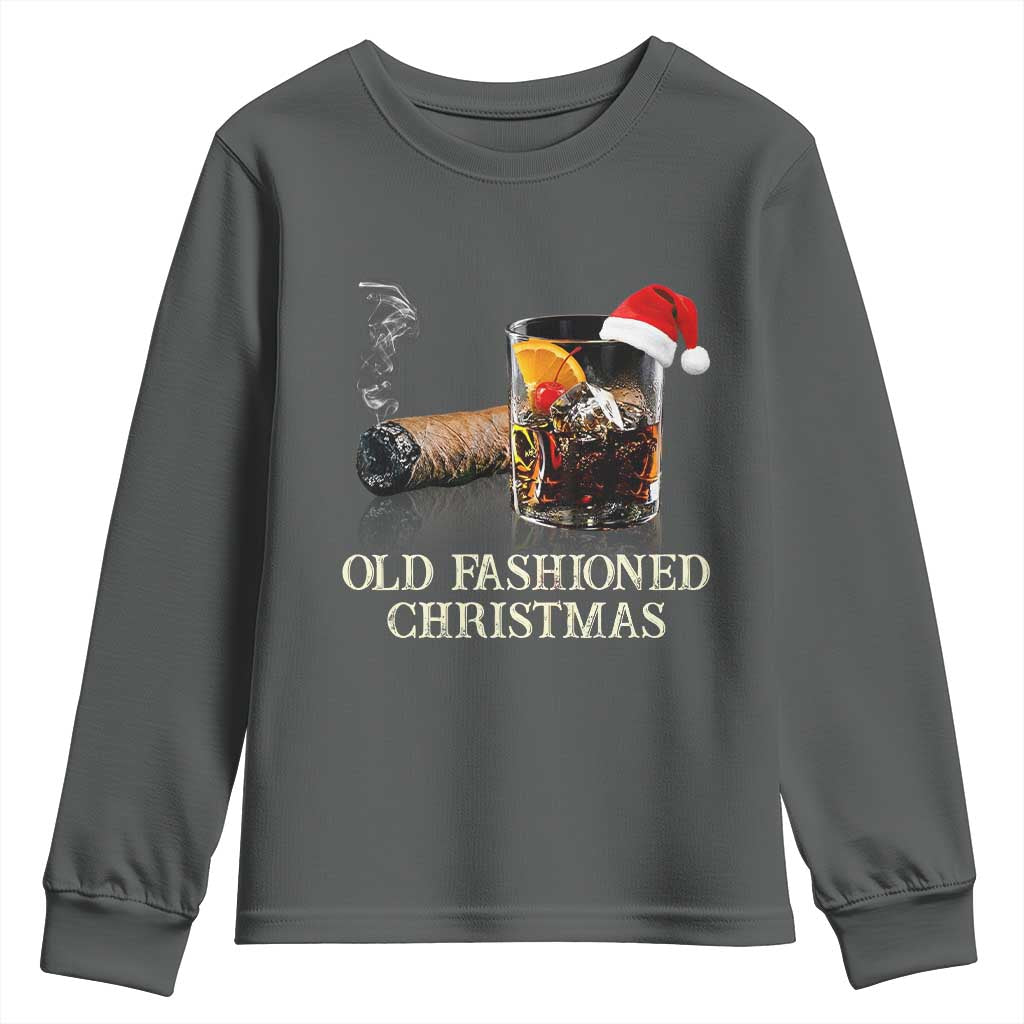 Old Fashioned Cocktail Christmas Youth Sweatshirt Funny Bourbon Cocktail Drink - Wonder Print Shop