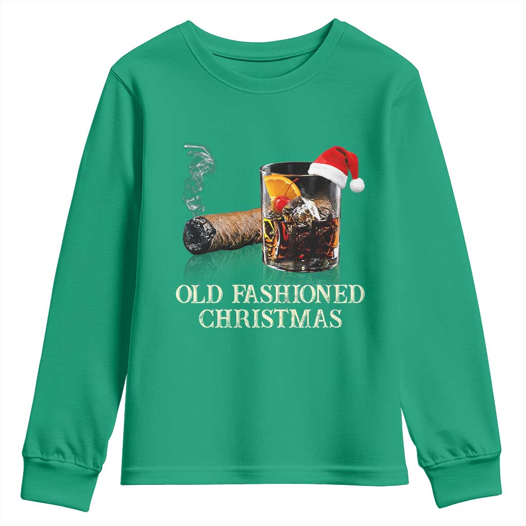 Old Fashioned Cocktail Christmas Youth Sweatshirt Funny Bourbon Cocktail Drink - Wonder Print Shop