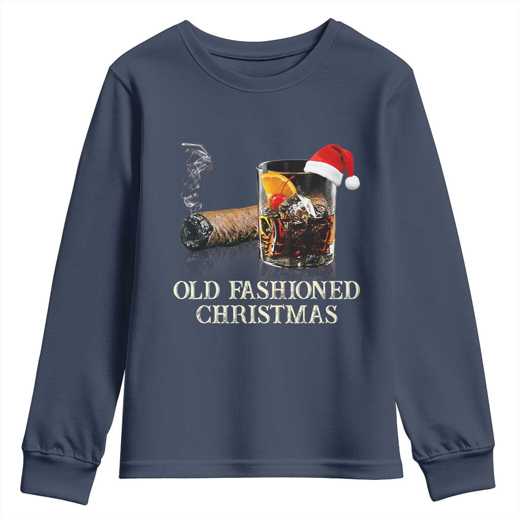 Old Fashioned Cocktail Christmas Youth Sweatshirt Funny Bourbon Cocktail Drink - Wonder Print Shop