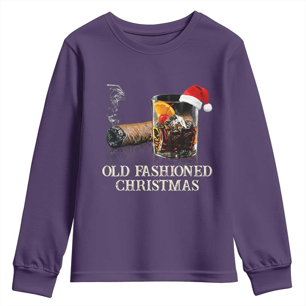 Old Fashioned Cocktail Christmas Youth Sweatshirt Funny Bourbon Cocktail Drink - Wonder Print Shop