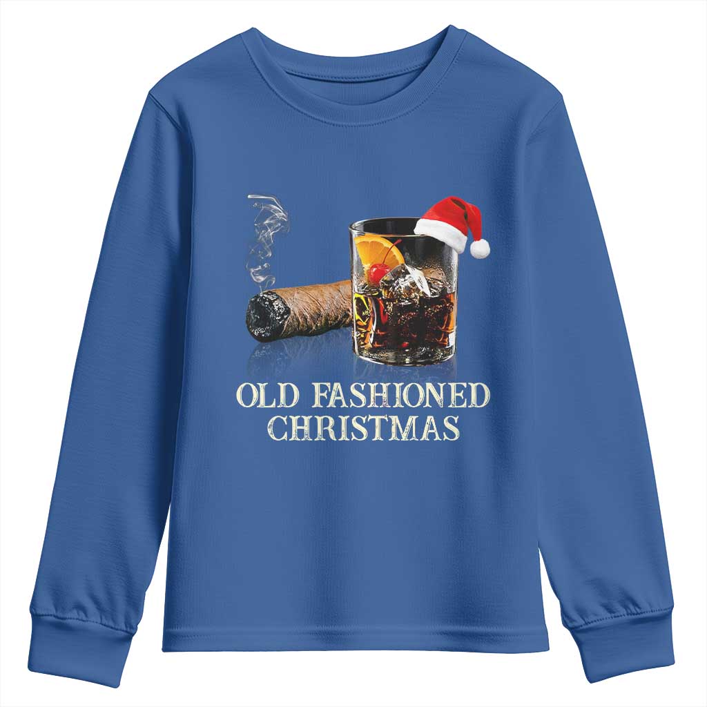 Old Fashioned Cocktail Christmas Youth Sweatshirt Funny Bourbon Cocktail Drink - Wonder Print Shop
