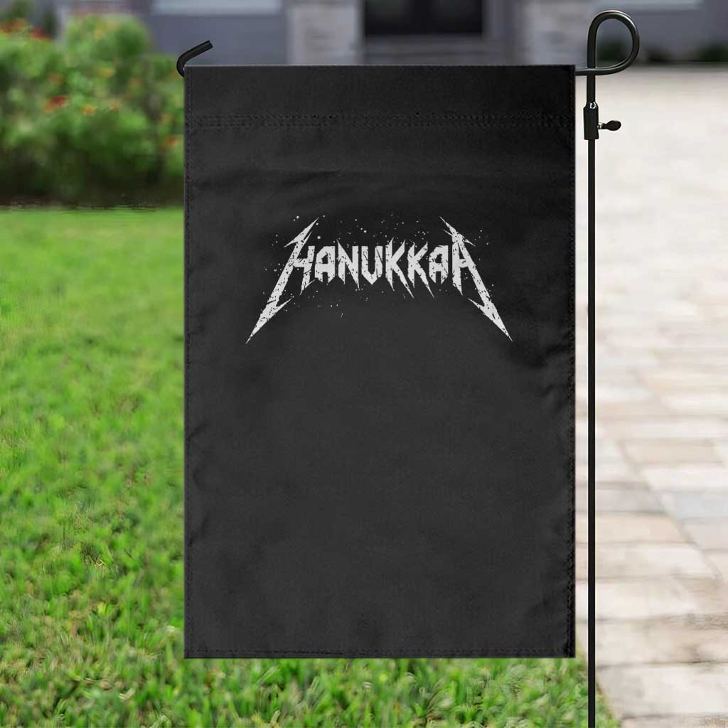 Hanukkah Heavy Metal Garden Flag Latke Party Jewish Menorah Dreidel - Wonder Print Shop