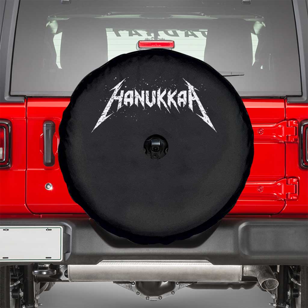 Hanukkah Heavy Metal Spare Tire Cover Latke Party Jewish Menorah Dreidel - Wonder Print Shop
