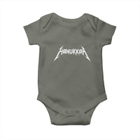 Hanukkah Heavy Metal Baby Onesie Latke Party Jewish Menorah Dreidel - Wonder Print Shop
