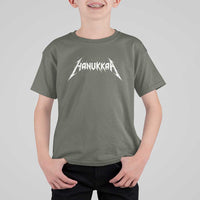 Hanukkah Heavy Metal T Shirt For Kid Latke Party Jewish Menorah Dreidel - Wonder Print Shop