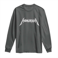 Hanukkah Heavy Metal Long Sleeve Shirt Latke Party Jewish Menorah Dreidel - Wonder Print Shop