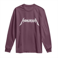 Hanukkah Heavy Metal Long Sleeve Shirt Latke Party Jewish Menorah Dreidel - Wonder Print Shop