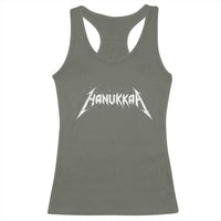Hanukkah Heavy Metal Racerback Tank Top Latke Party Jewish Menorah Dreidel - Wonder Print Shop