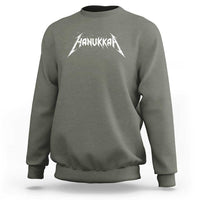 Hanukkah Heavy Metal Sweatshirt Latke Party Jewish Menorah Dreidel - Wonder Print Shop